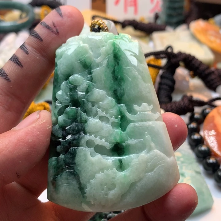 翡翠未镶嵌颈饰保真天然a货翡翠