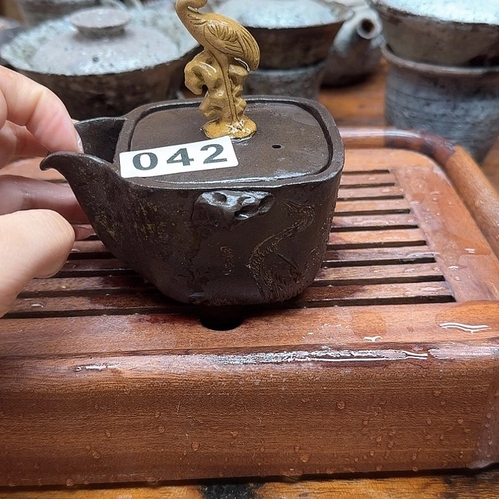 纯手工制作粗陶茶具