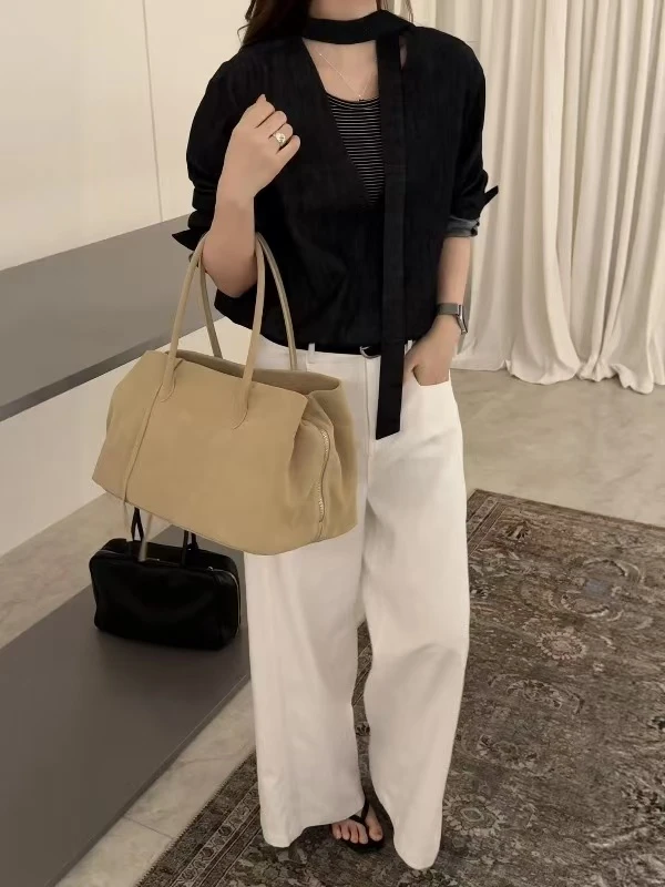 欧洲站欧货25新款牛仔拼接条纹衬衫百搭时尚假二件显瘦款上衣女
