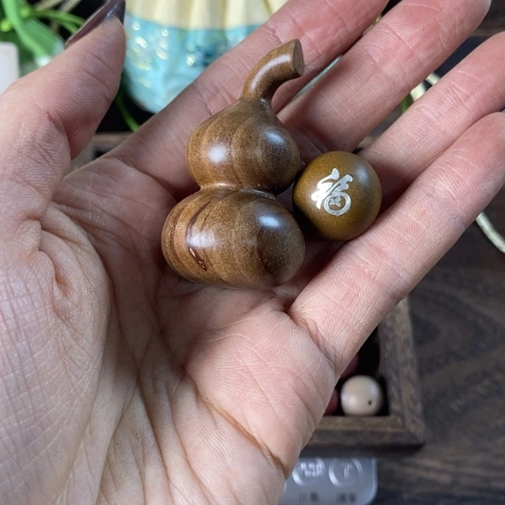 泥塑檀香葫芦➕微瑕银嵌合香珠1.8单颗