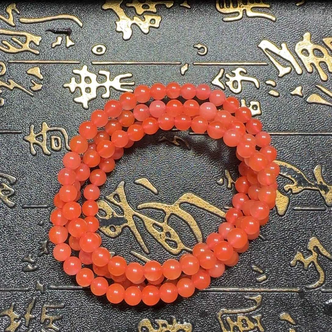 南红玛瑙未镶嵌手串原矿冰粉多圈5.5mm+