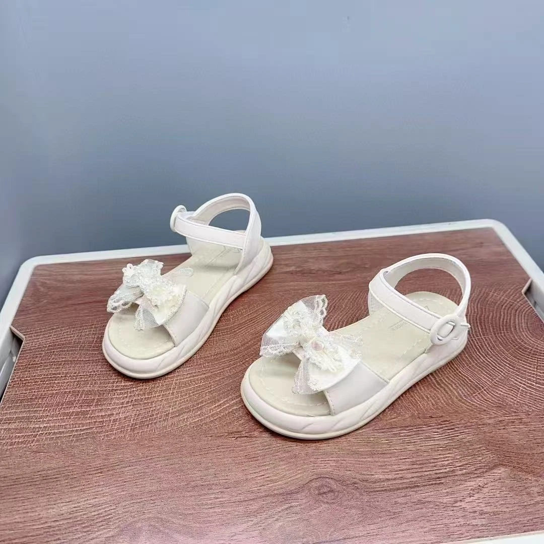 L.儿童夏季蝴蝶挂饰软底魔术贴凉鞋302