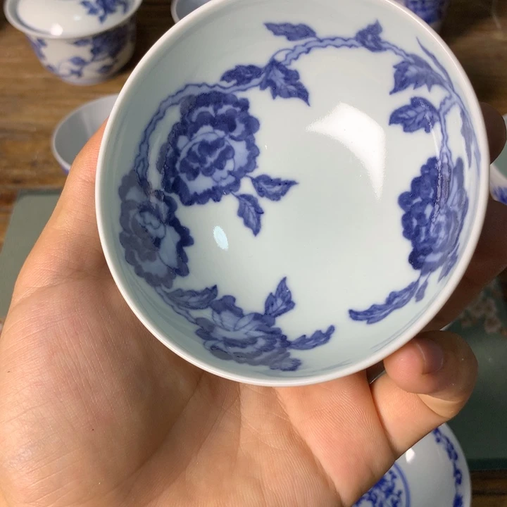 星***月景德镇陶瓷青花主人杯