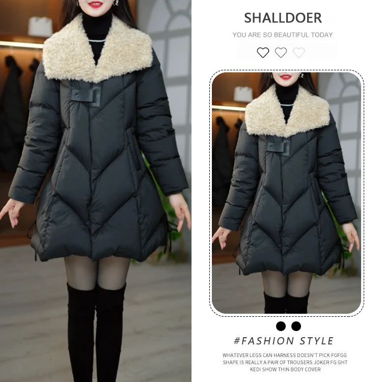 2055冬季设计感高端奢华优雅百搭宽松减龄女士时尚棉服设计感女士