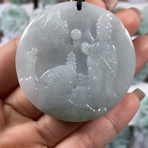 翡翠颈饰未镶嵌观音福利