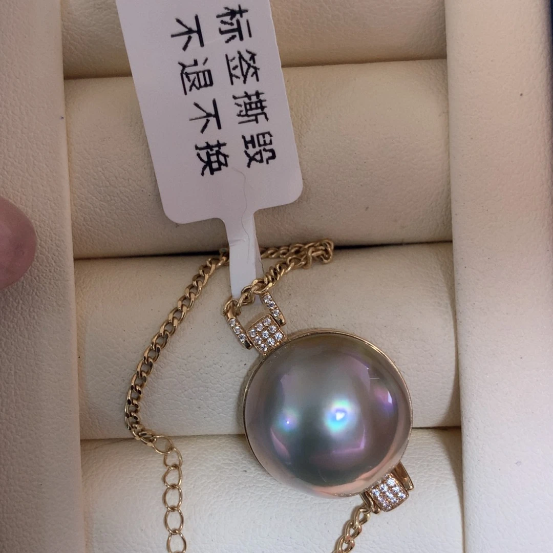 手绳18K金镶嵌拼合珍珠（马贝珠）