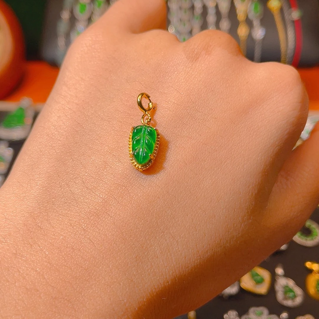 翡翠银S925镶嵌吊坠(不含链)