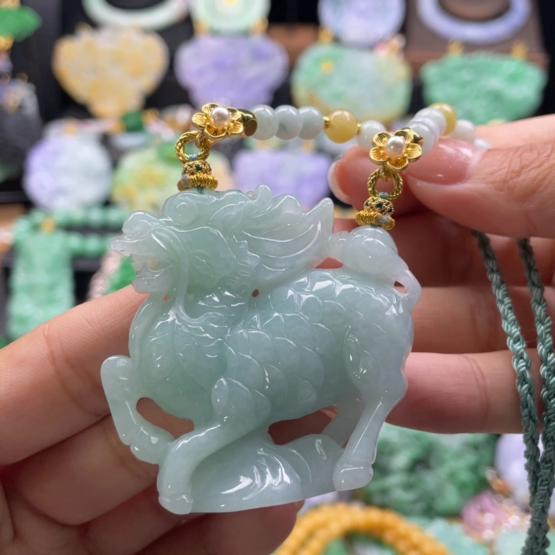 翡翠未镶嵌颈饰代编织