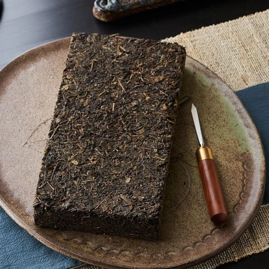 一盏云 安化黑茶2019年梅城荷香茯砖250g黑茶