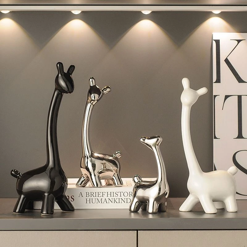 网红温馨家小鹿陶瓷家居饰品摆件轻奢摆件客厅电视电视柜玄关柜