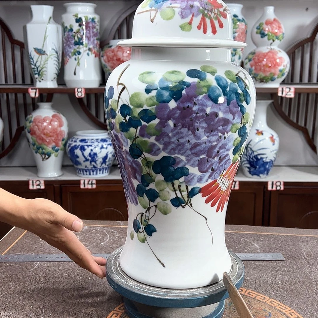 摆件景德镇陶瓷将紫
