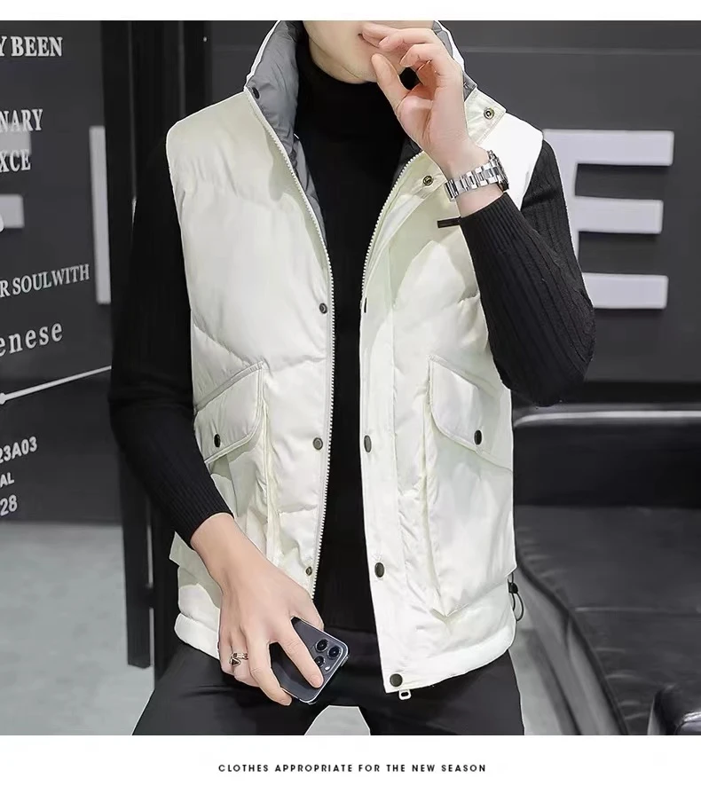 男装2024新款保暖秋冬季马甲潮立领修身马甲背心马夹潮流时尚