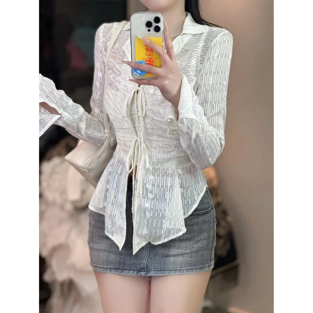 【宠粉专场】绑带肌理感雪纺上衣DYTY-23037039