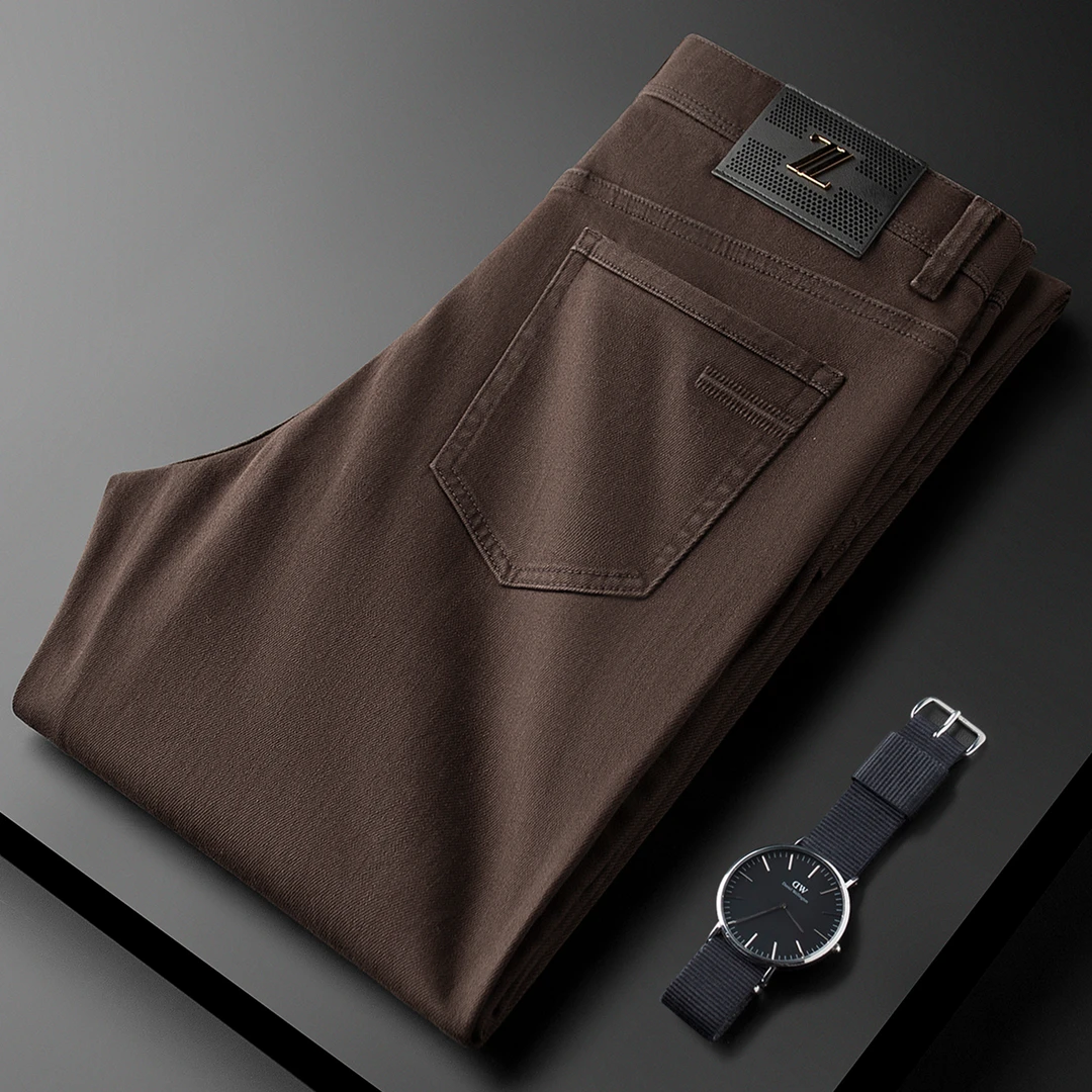 杰尼家~专柜出品!天丝莱赛尔高弹力棉牛仔商务休闲裤男秋季薄款