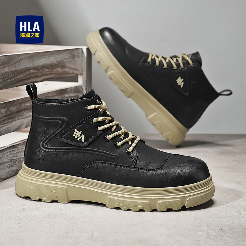 HLA/海澜之家海澜之家马丁靴男款2025冬季新款男士时尚工装靴男鞋