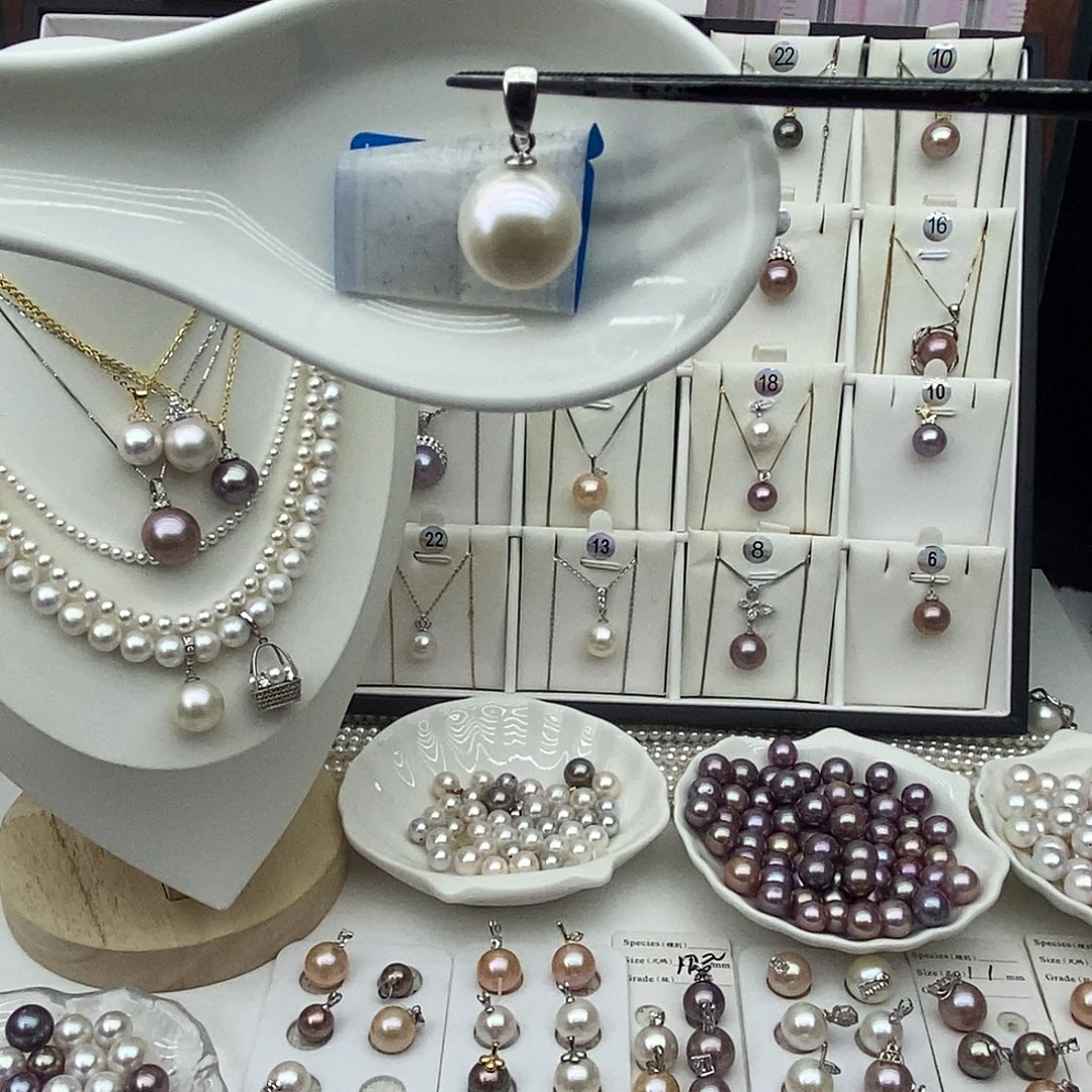 珍珠淡水珍珠银S925镶嵌