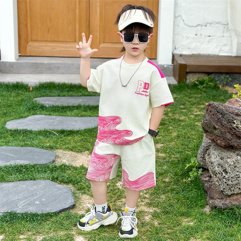 男童短袖套装夏季2025新款儿童装洋气运动衣服宝宝夏装时髦两件套