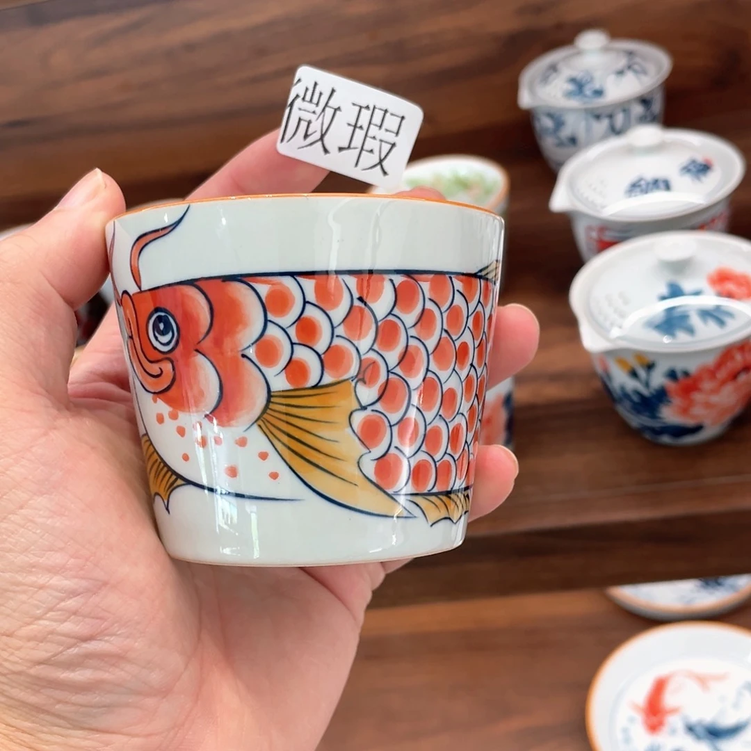 釉下手绘茶具微瑕