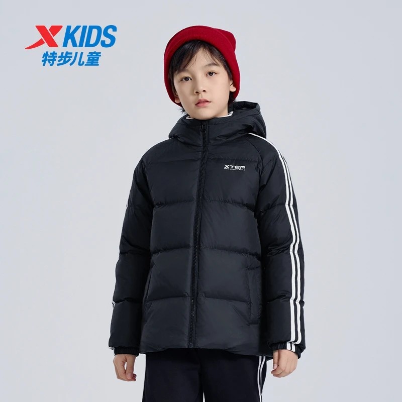 特步童装儿童2025新款服装羽绒服保暖男女中性大小童百搭运动休闲