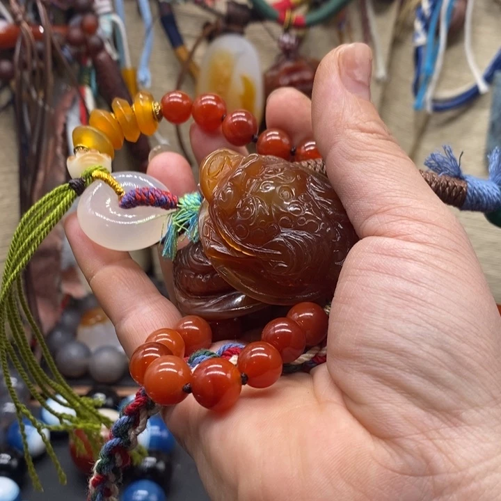 玛瑙/玉髓手链未镶嵌不*虾