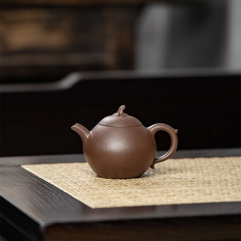 宜兴原矿全手工紫砂壶 高端茶器贾正强 甜瓜 羊角山紫泥EF15238