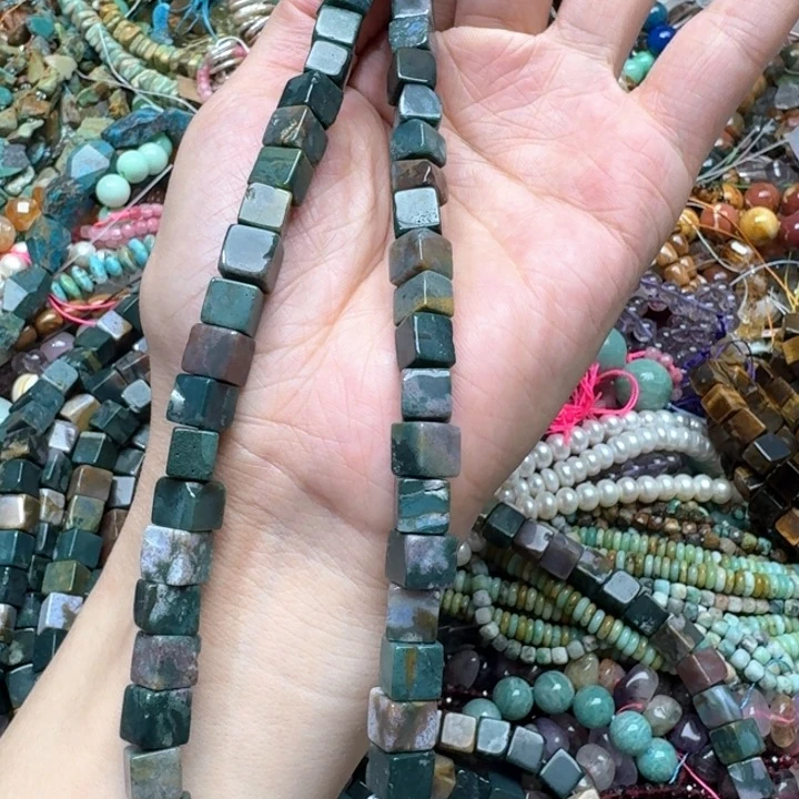 合金玛瑙/玉髓珠宝半成品一条8mm玛瑙方糖