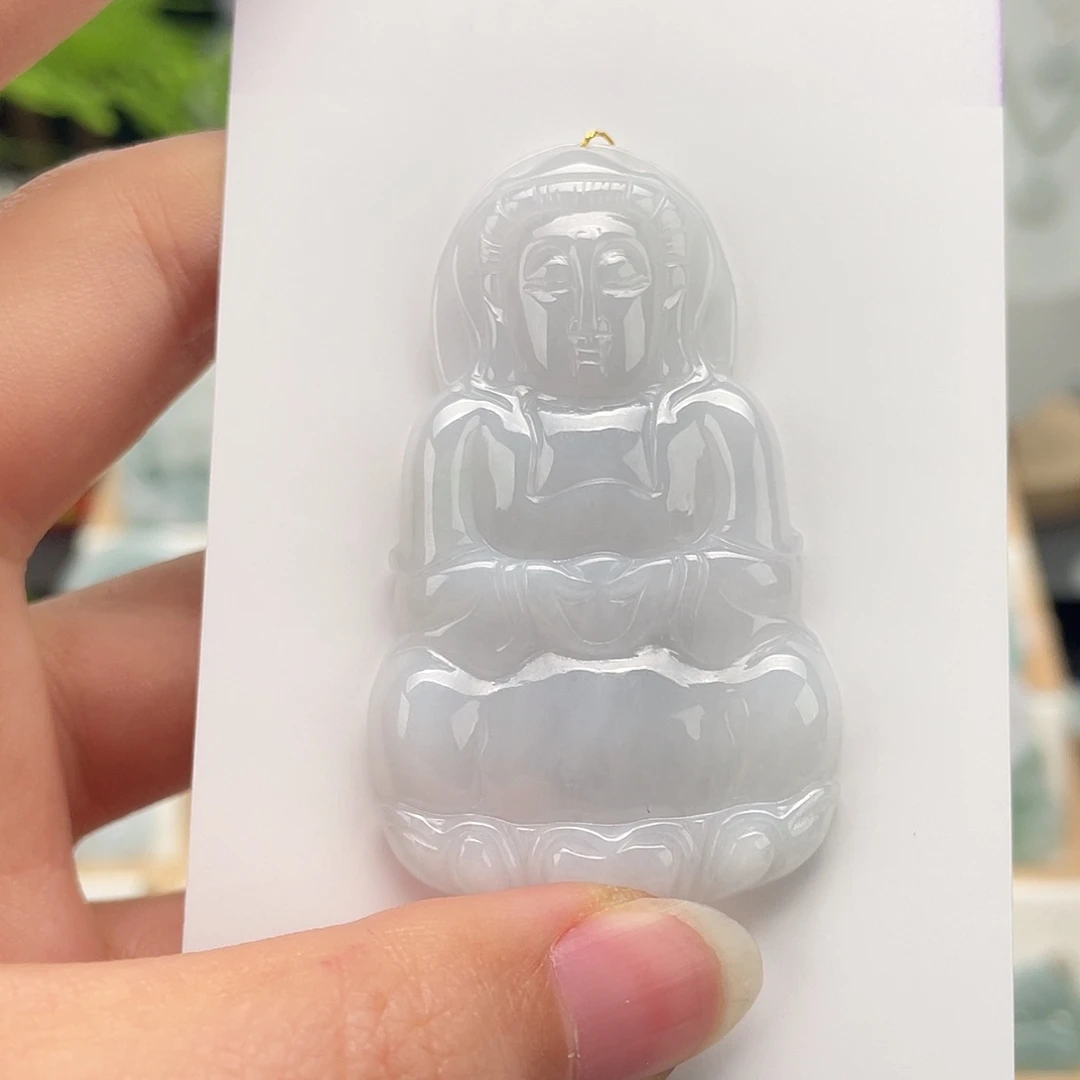 翡翠未镶嵌颈饰观音