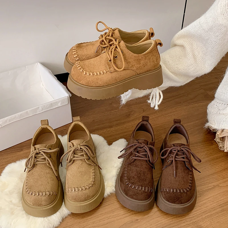 【定制款鞋垫】超火复古大头勃肯鞋2025秋新款增高厚底英伦风乐福鞋