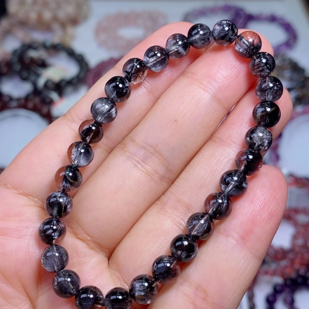 水晶手链未镶嵌黑银钛