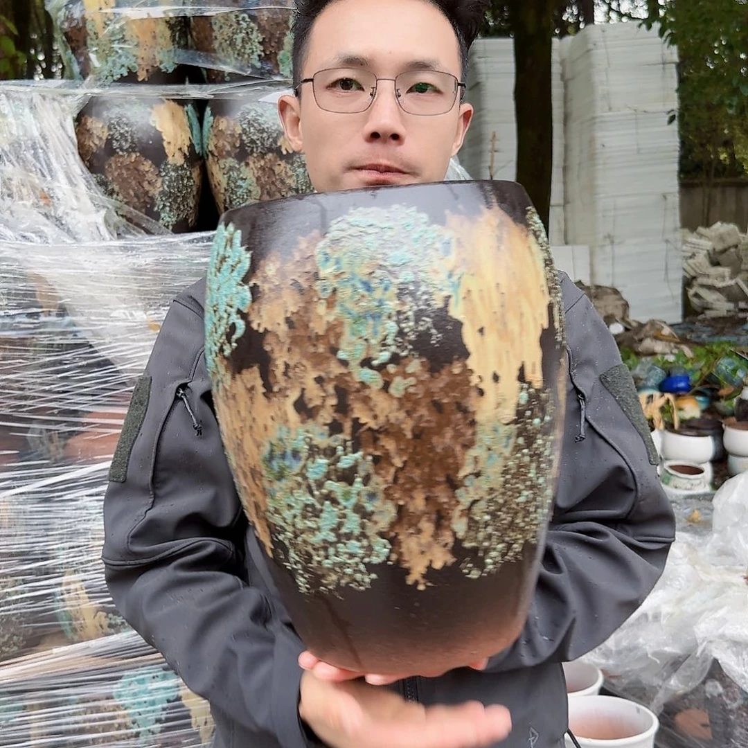 紫砂花盆口22高34（一个蛋壳姹寂加大号