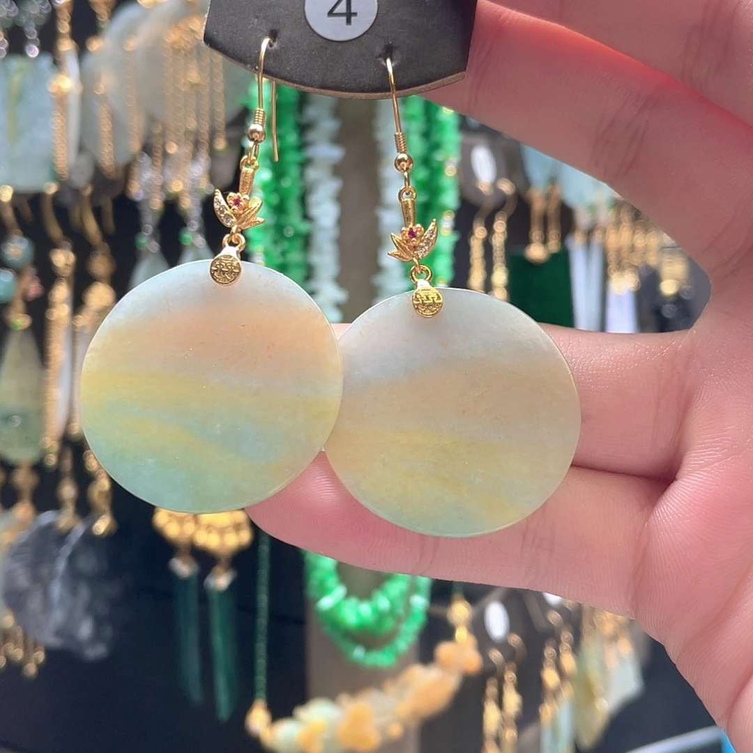 翡翠未镶嵌耳饰翡翠