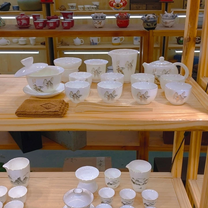【不止】羊脂玉瓷茶具套装