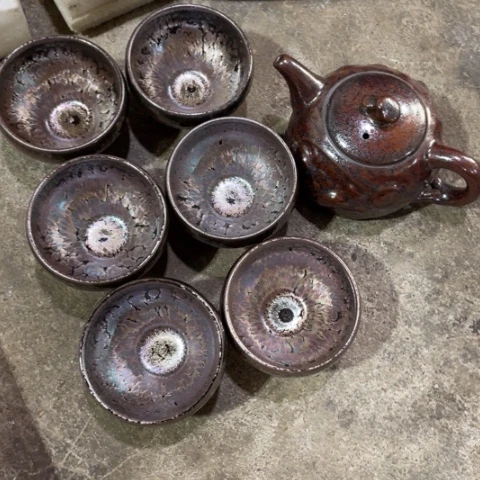 梧***了茶盏建阳建盏茶壶茶盏