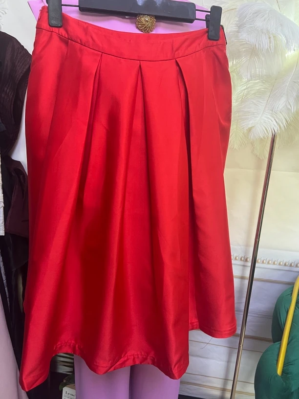 气质百搭显瘦高腰百褶赫本风格夏季半身裙