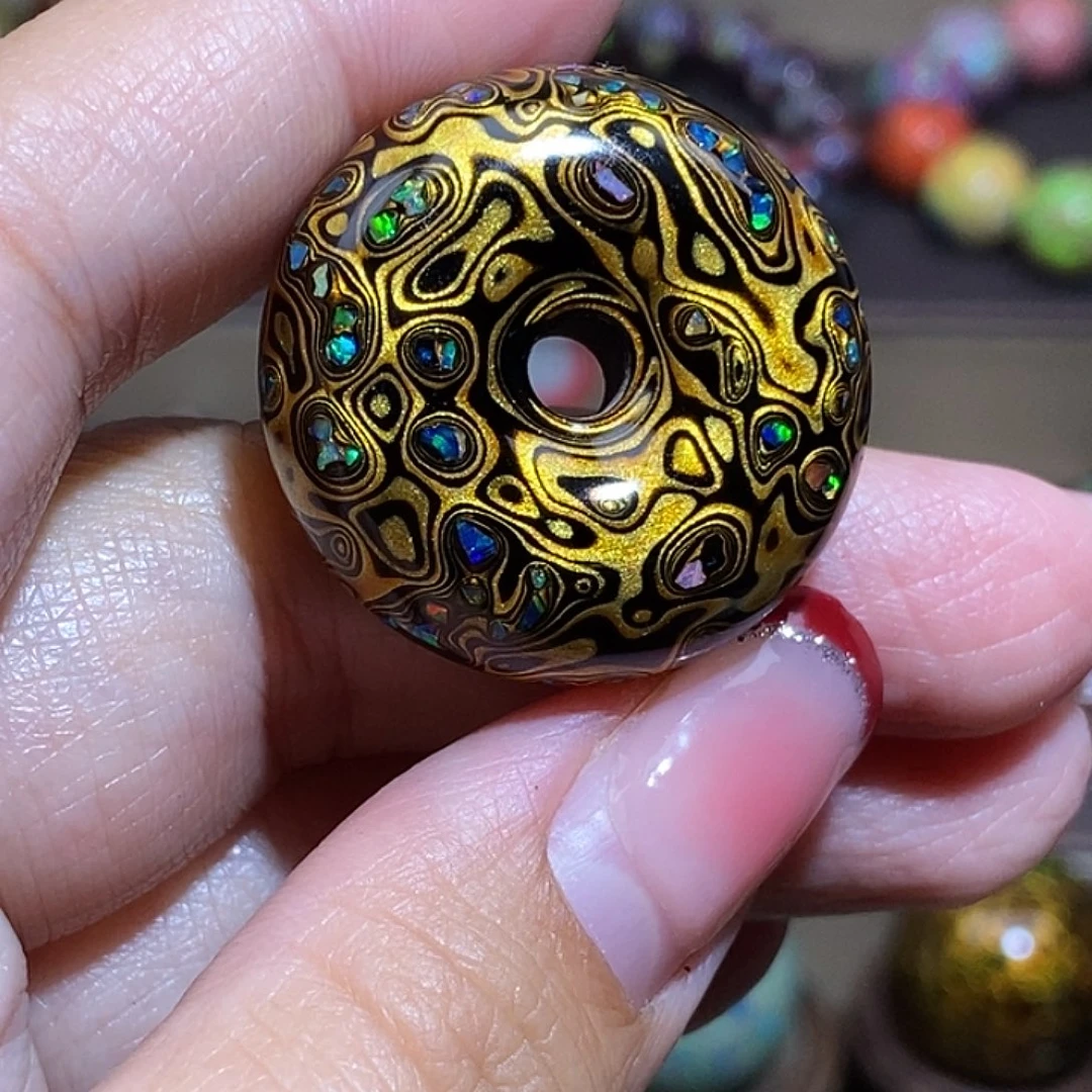 大漆珠3.0黑金平安扣