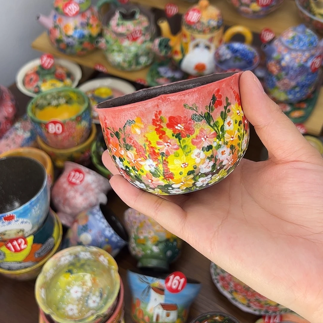 凉***.泥塑紫砂手绘大杯子福利