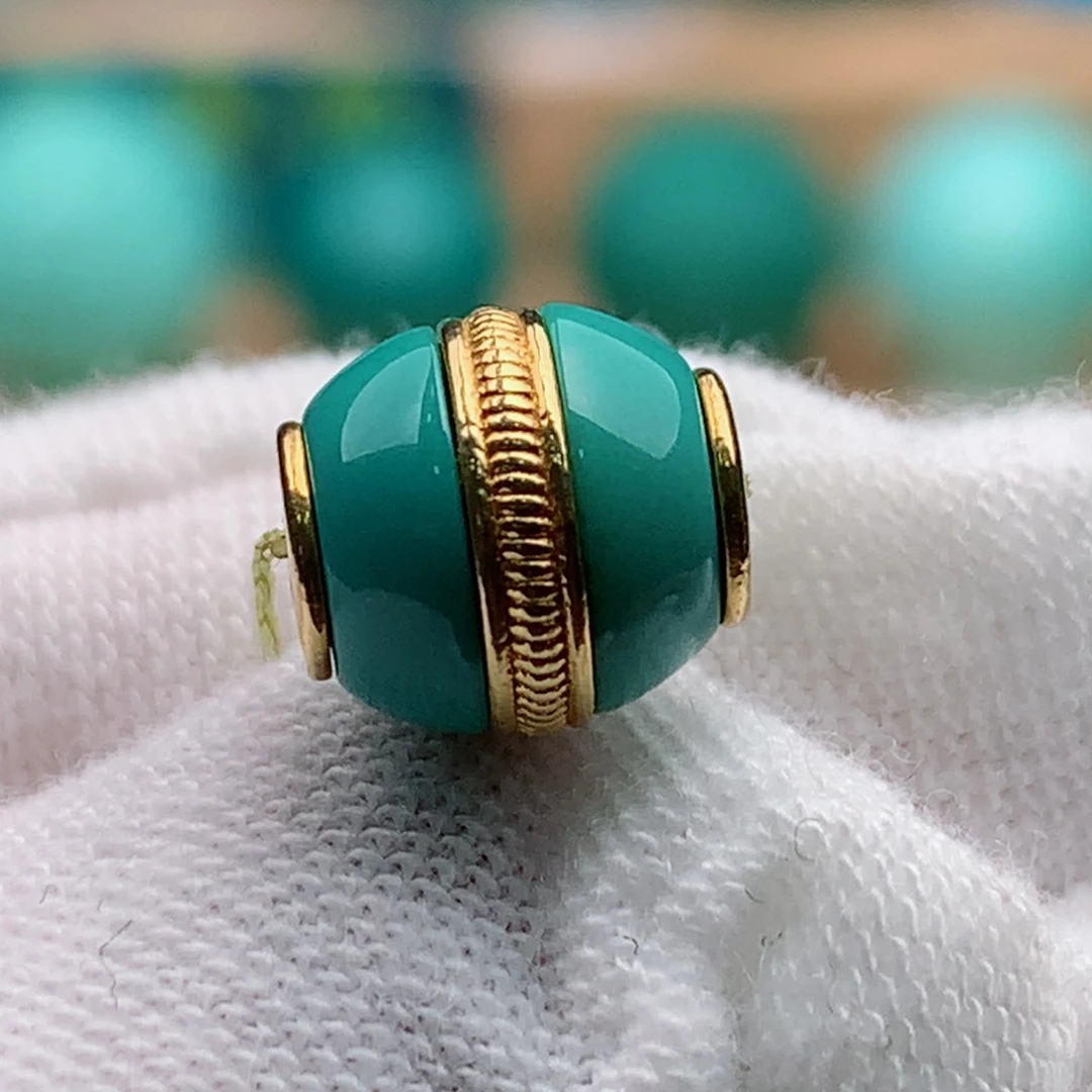 18K金镶嵌绿松石珠宝奇石