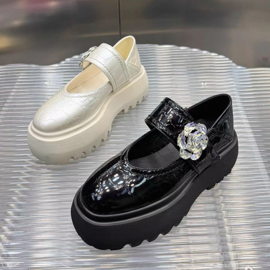 郭姐甄选～2025春夏新品水钻法式气质玛丽珍女鞋洋气小皮鞋1281-5