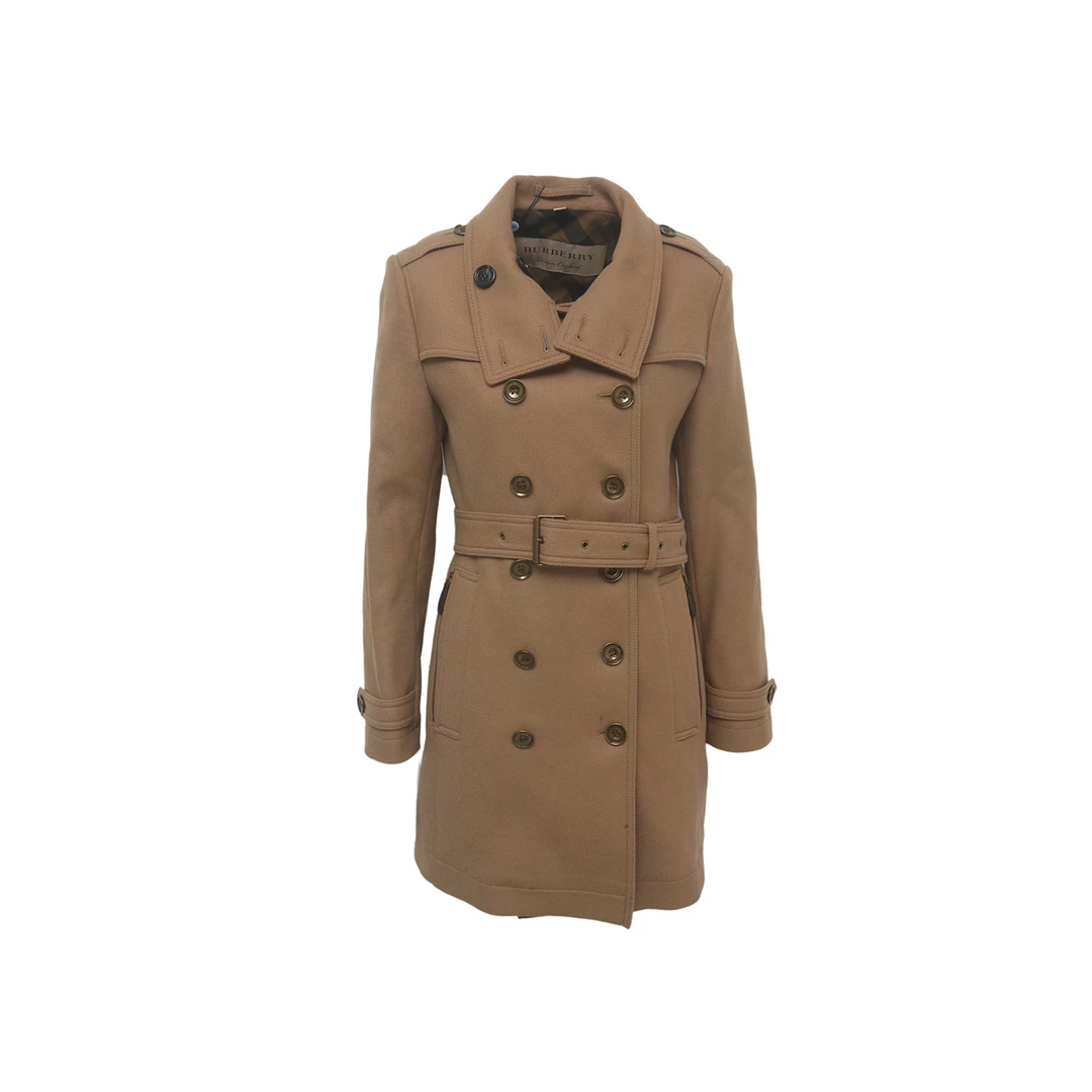 99新 BURBERRY/博柏利 汤/P205843130/驼色 双排扣大衣