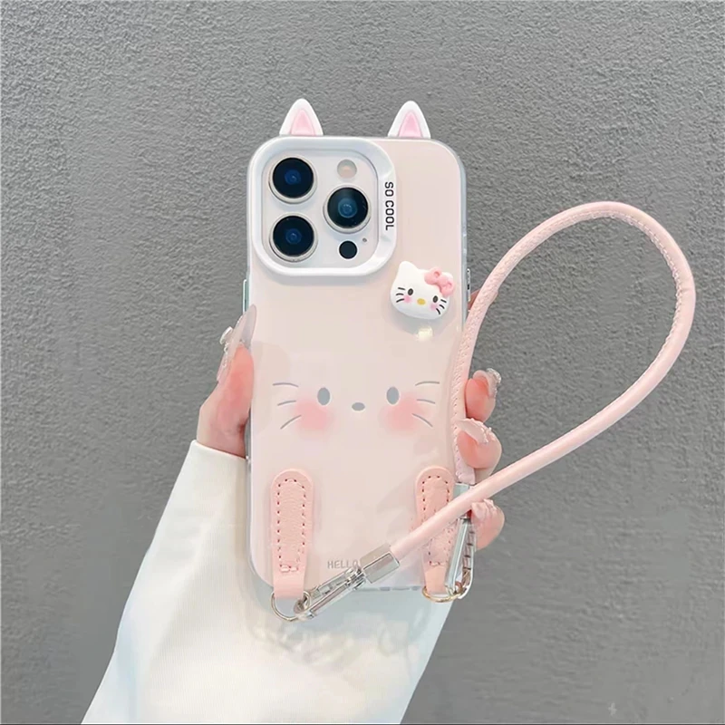 适用苹果iPhone16promax15/14/13/vivoOPPO华为手机壳kitty挂绳壳