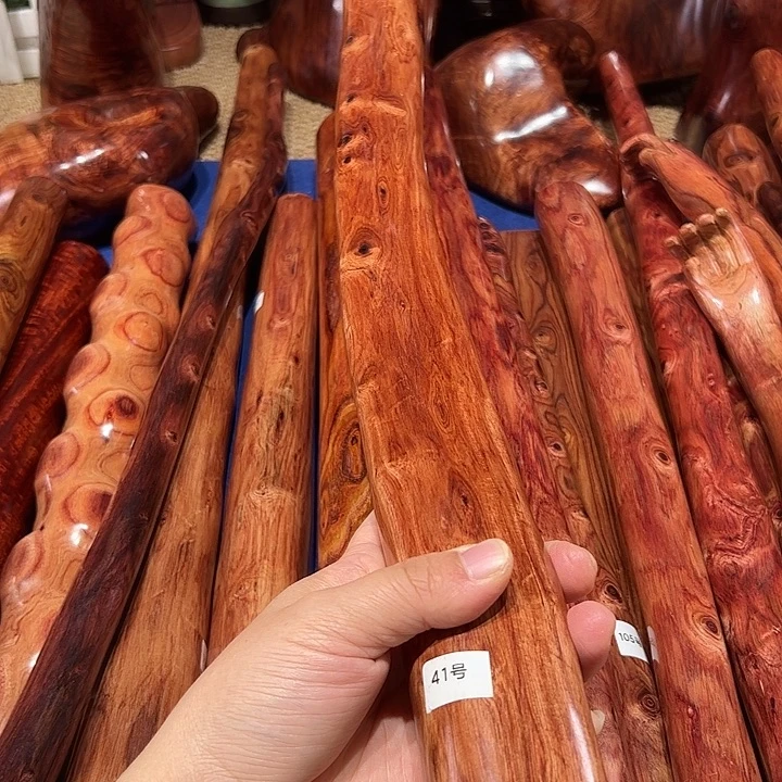 木长55厘米健身武术棍老料油梨鬼脸纹