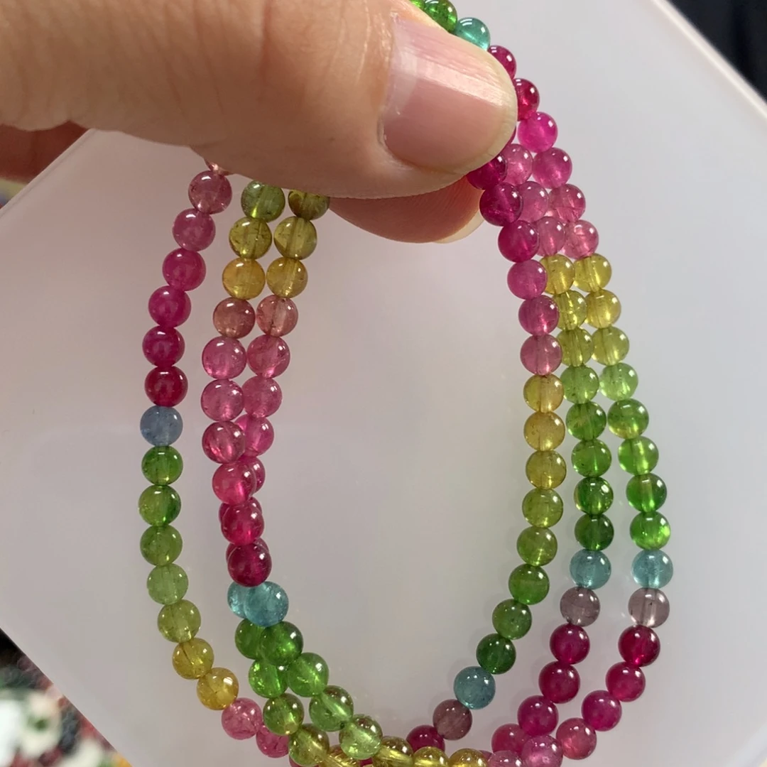 碧玺未镶嵌手链4.3左右