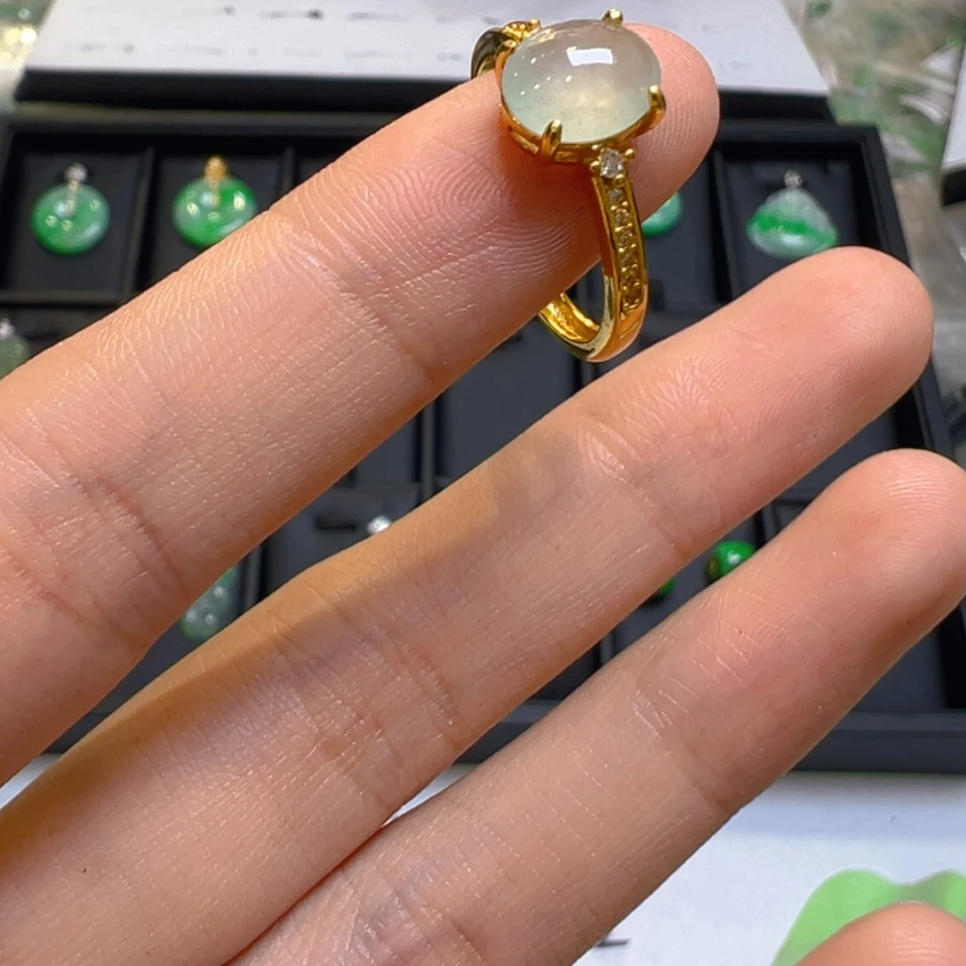 翡翠银S925镶嵌戒指