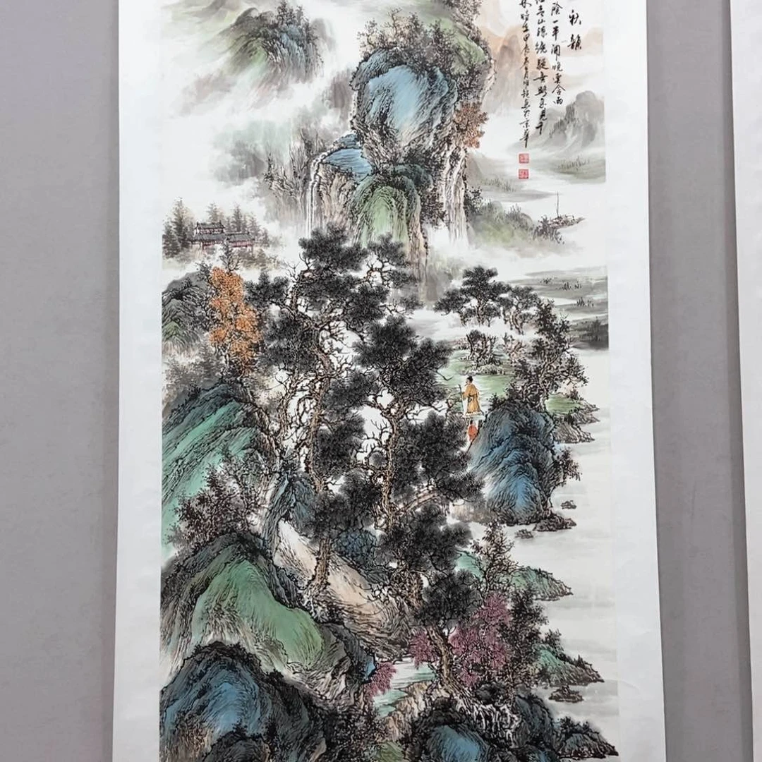 国画明锐四尺真人真品