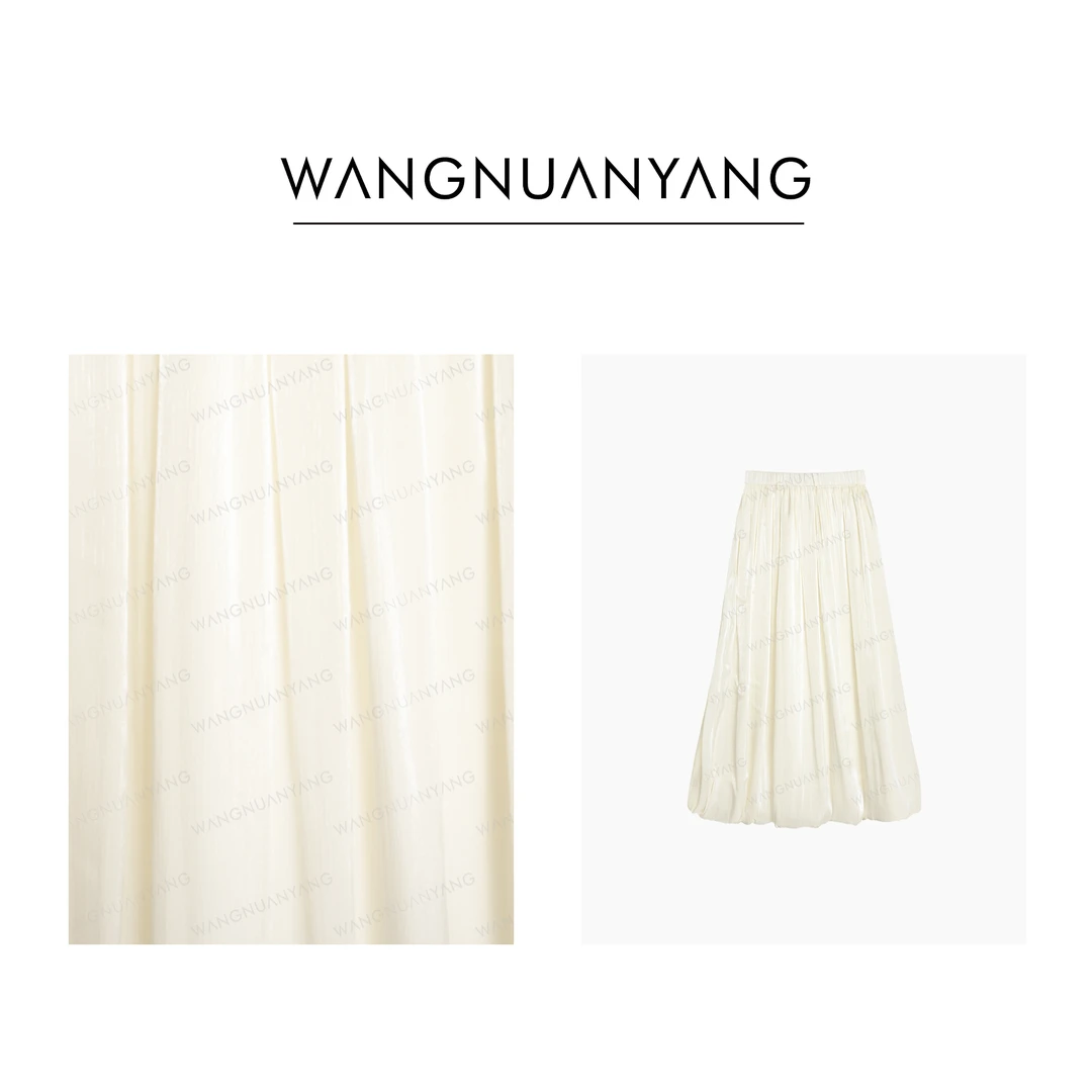 【WNY】流霜|高级感流光丝垂坠飘逸气质银丝亮感花苞裙