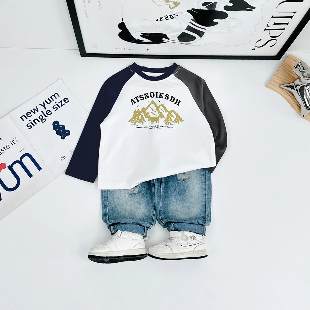 儿童长袖T恤2025新款春装男童春秋款上衣 BQ25009Y