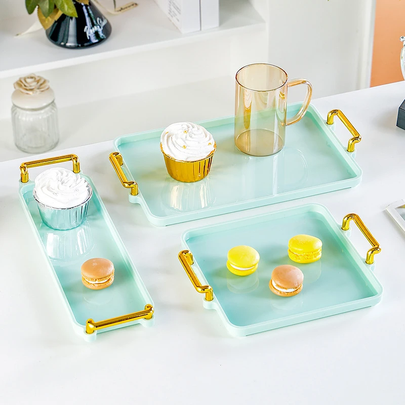 轻奢水杯托盘家用客厅高档新款长方形茶杯放置茶盘精致杯子盘托