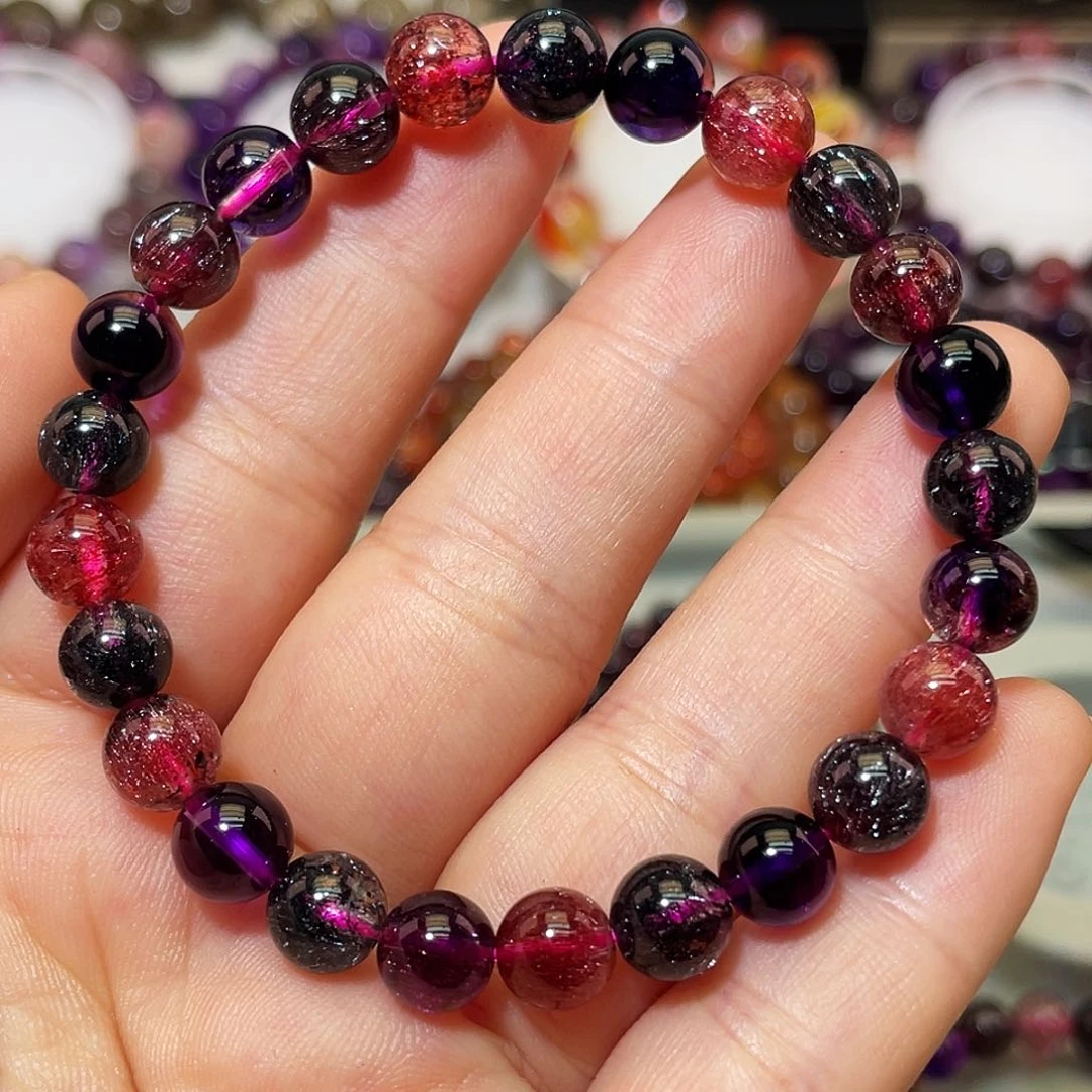 水晶手链未镶嵌黑加仑彩超顶级8