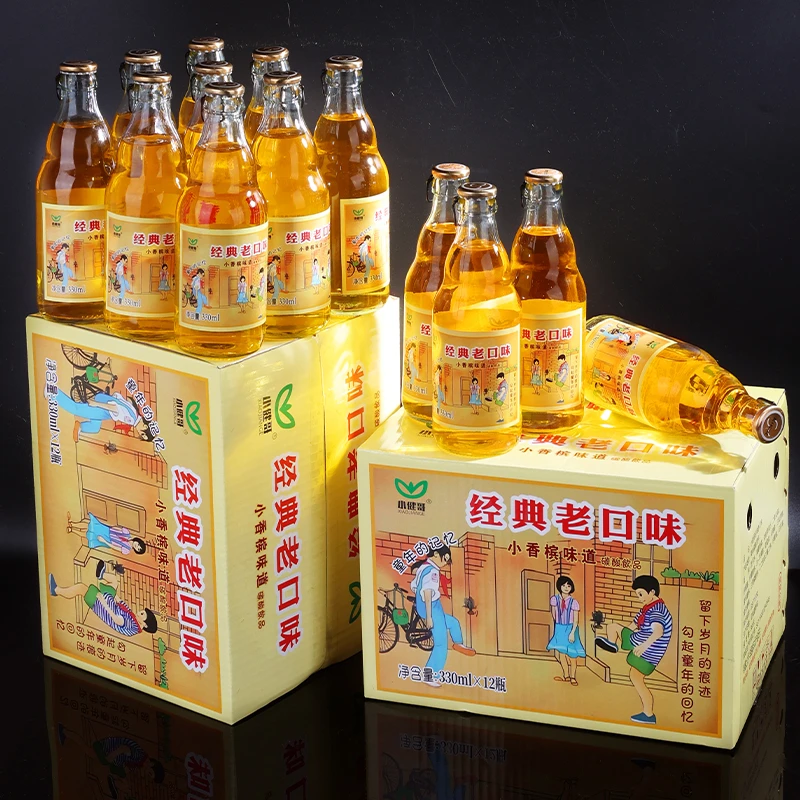 网红饮品小香槟汽水饮料怀旧8090童年味道330ml玻璃瓶气泡水整箱