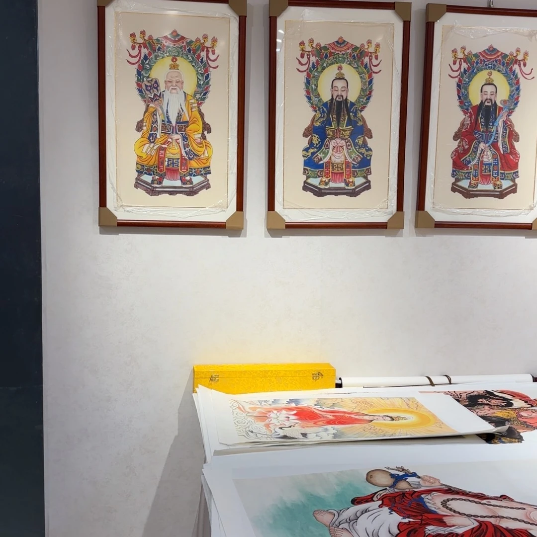 国画三清祖师不带框